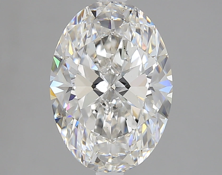 2.58 Carat Oval Lab Diamond with  Cut Diamond in 14KT  view 1
