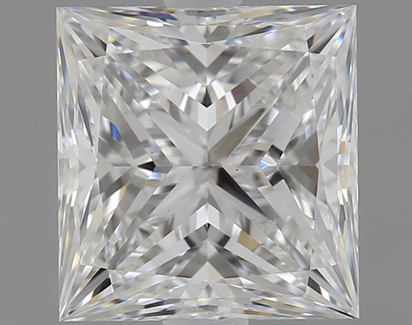 1.51 Carat Princess Lab Diamond with  Cut Diamond in 14KT  view 1
