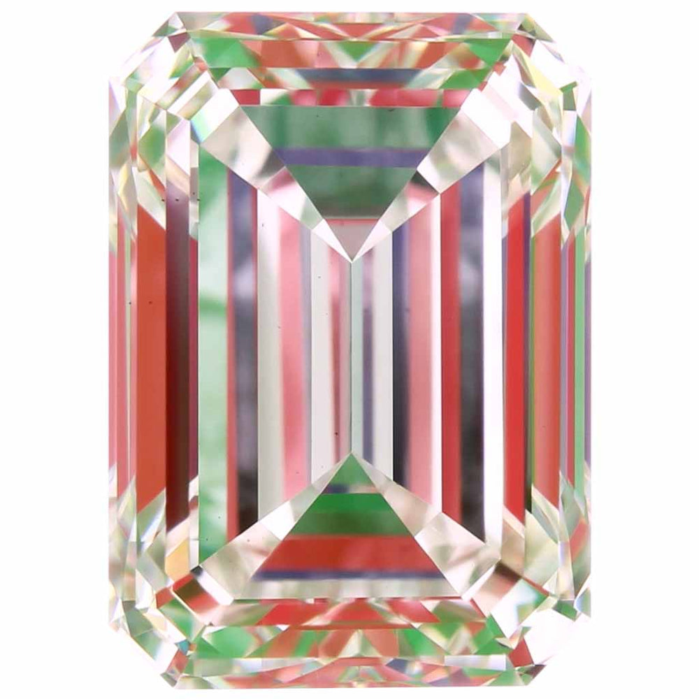 1.05 Carat Emerald Lab Diamond with  Cut Diamond in 14KT  view 1
