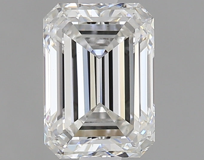 1.05 Carat Emerald Lab Diamond with  Cut Diamond in 14KT  view 1
