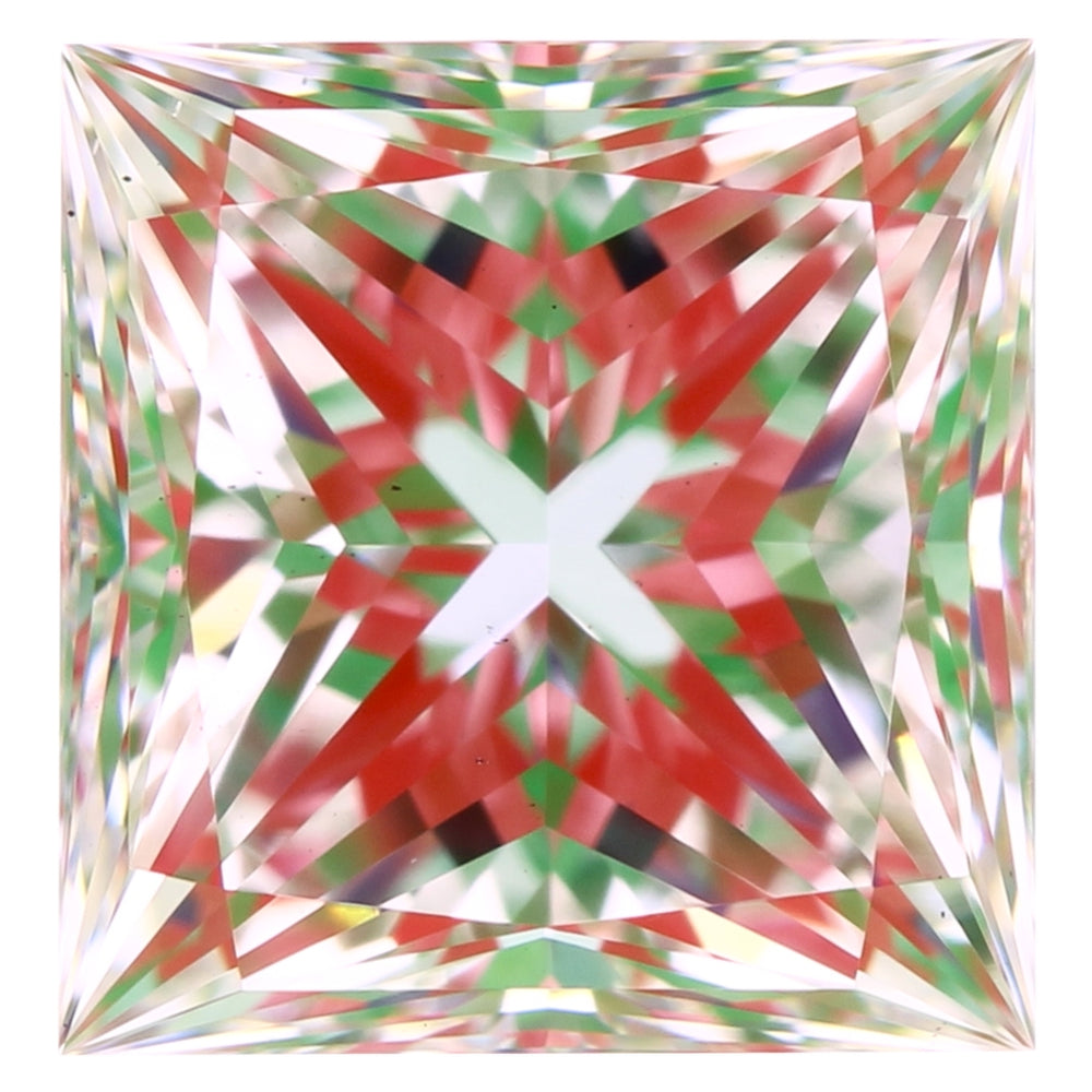1.02 Carat Princess Lab Diamond with  Cut Diamond in 14KT  view 1
