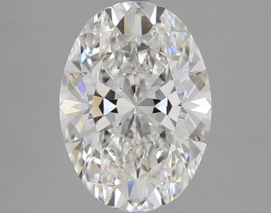 3.0 Carat Oval Lab Diamond with  Cut Diamond in 14KT  view 1
