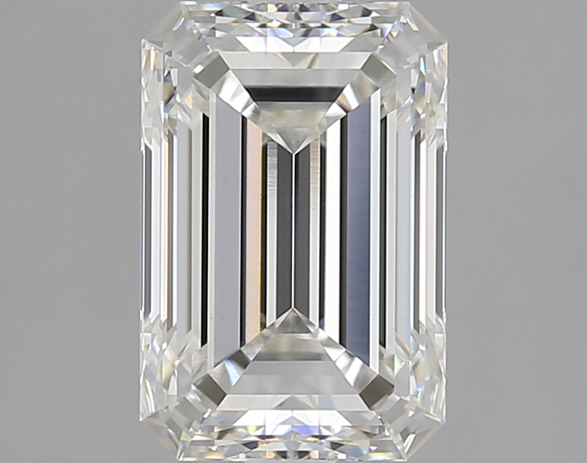 2.05 Carat Emerald Lab Diamond with  Cut Diamond in 14KT  view 1
