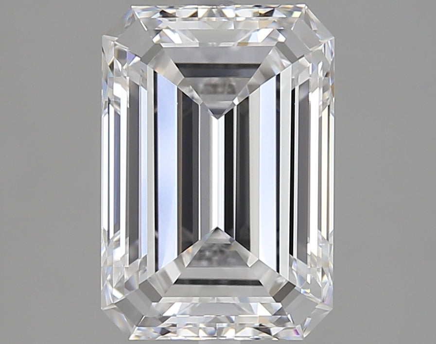 2.52 Carat Emerald Lab Diamond with  Cut Diamond in 14KT  view 1

