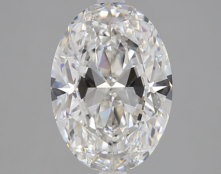 2.71 Carat Oval Lab Diamond with  Cut Diamond in 14KT  view 1

