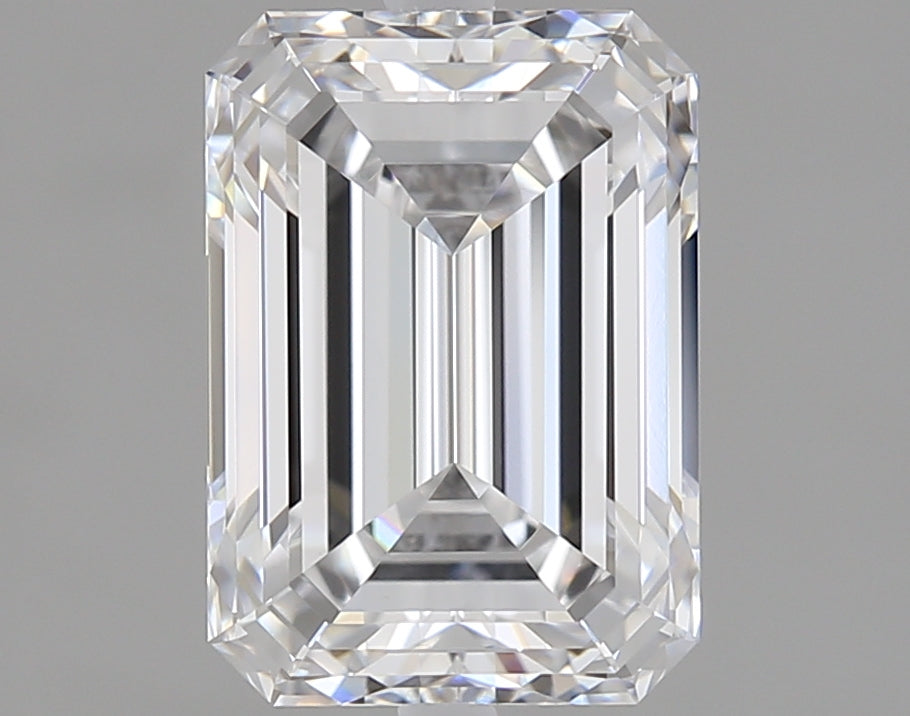 2.06 Carat Emerald Lab Diamond with  Cut Diamond in 14KT  view 1
