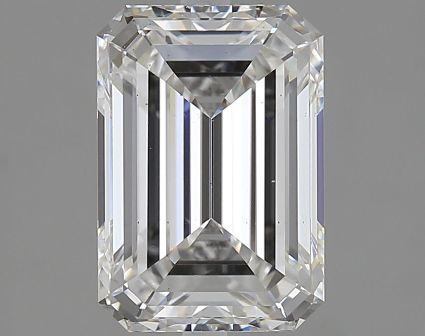 2.02 Carat Emerald Lab Diamond with  Cut Diamond in 14KT  view 1
