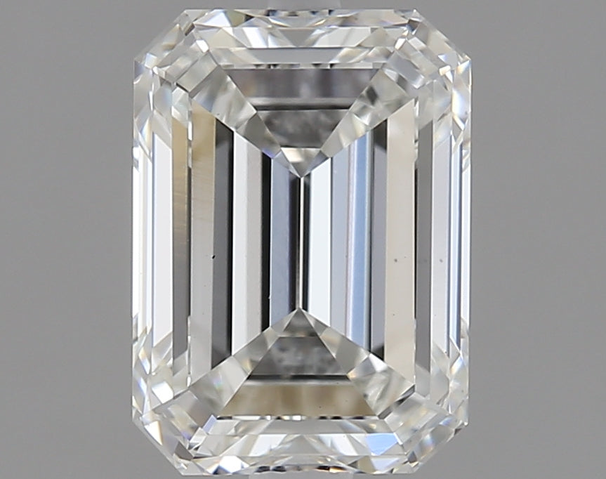 2.01 Carat Emerald Lab Diamond with  Cut Diamond in 14KT  view 1
