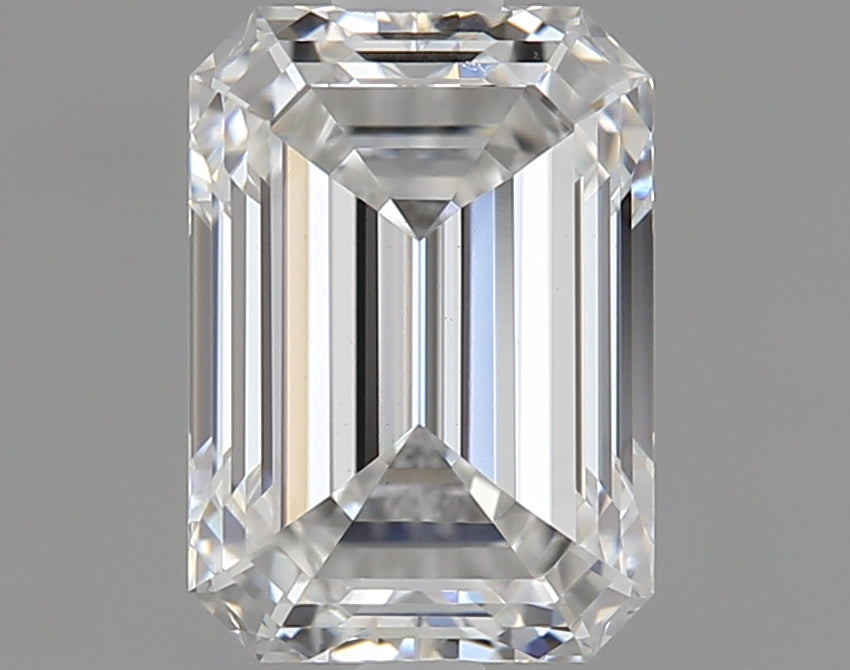 1.05 Carat Emerald Lab Diamond with  Cut Diamond in 14KT  view 1
