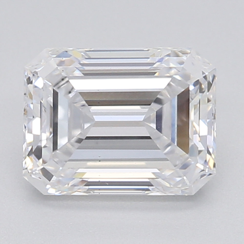 0.91 Carat Emerald Lab Diamond with  Cut Diamond in 14KT  view 1
