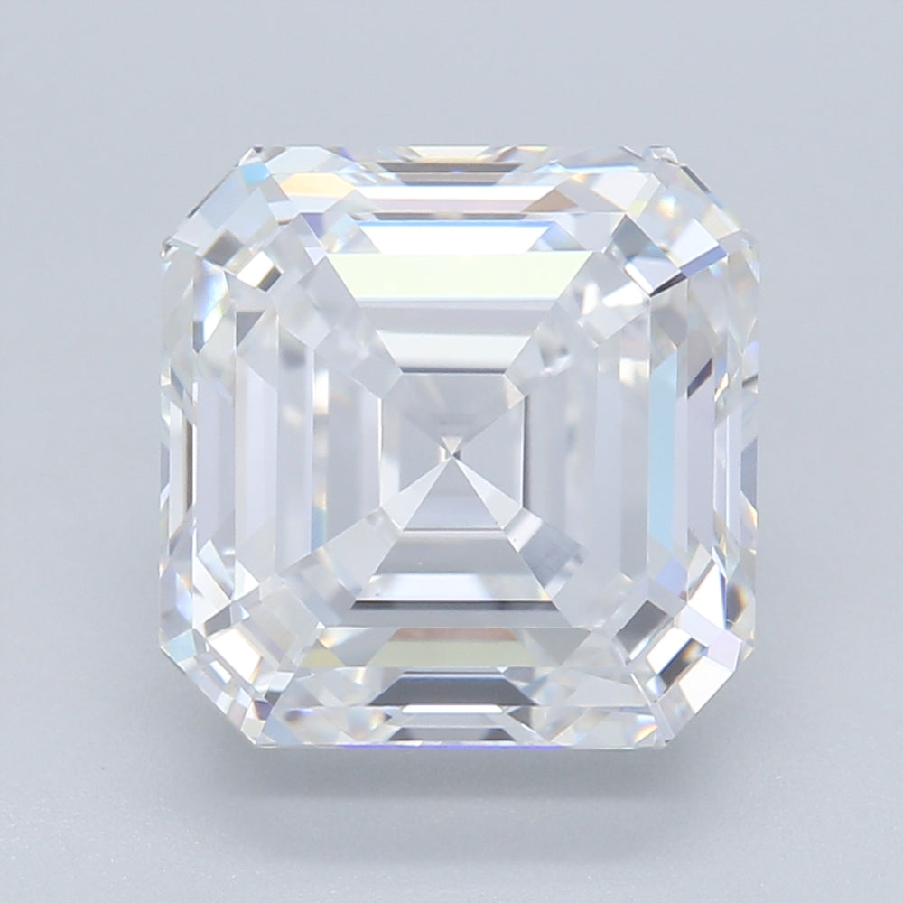 3.24 Carat Asscher Lab Diamond with  Cut Diamond in 14KT  view 1
