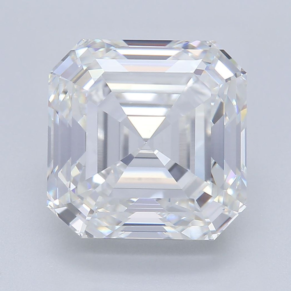 3.01 Carat Asscher Lab Diamond with  Cut Diamond in 14KT  view 1
