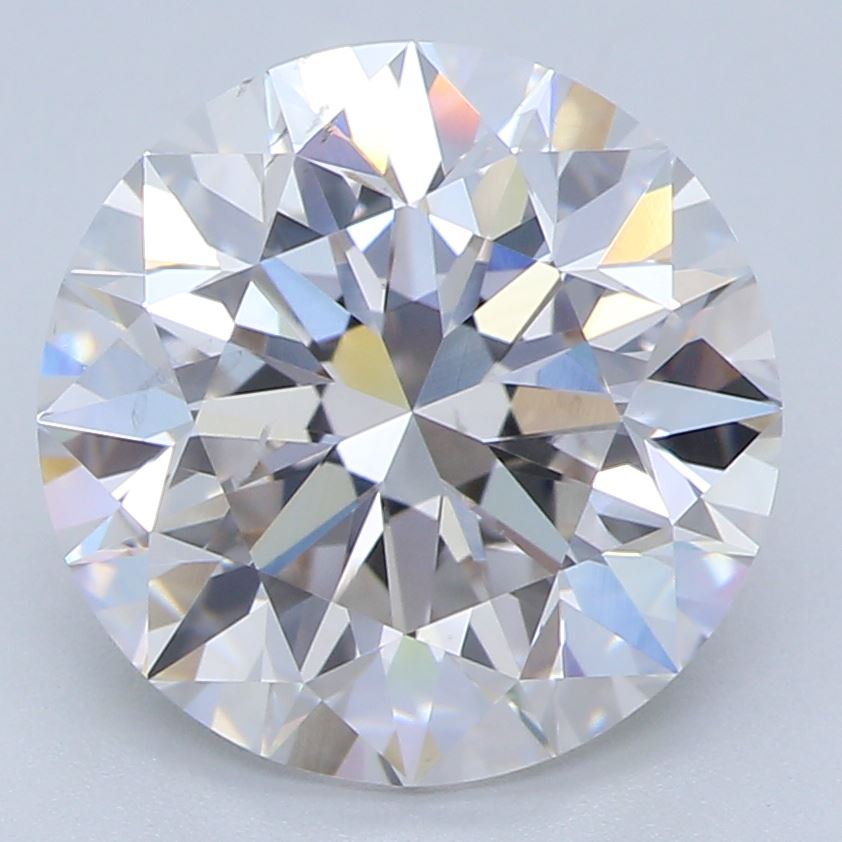 2.51 Carat Round Lab Diamond with  Cut Diamond in 14KT  view 1
