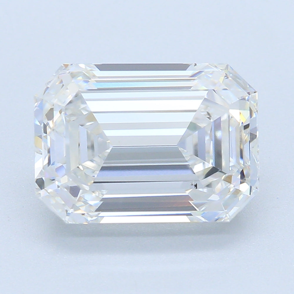 2.34 Carat Emerald Lab Diamond with  Cut Diamond in 14KT  view 1
