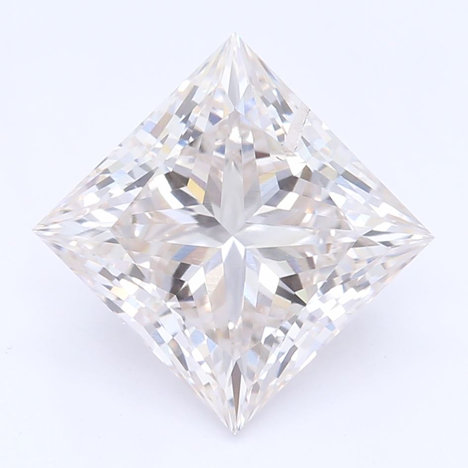 1.52 Carat Princess Lab Diamond with  Cut Diamond in 14KT  view 1
