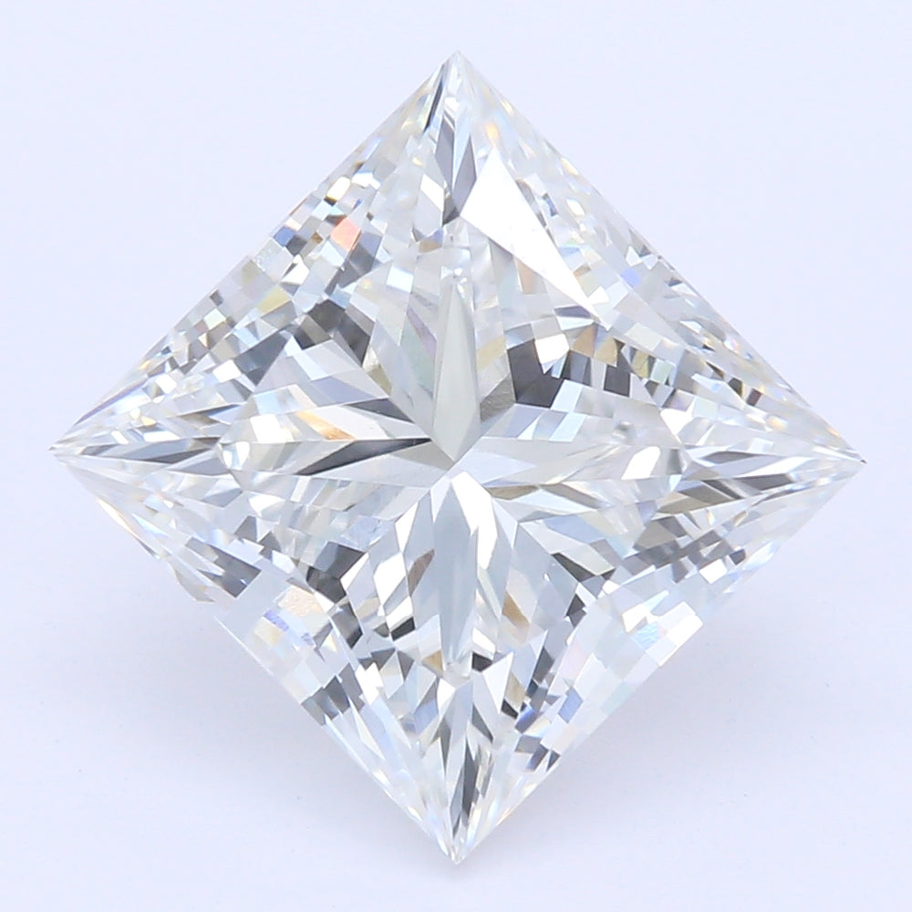 2.84 Carat Princess Lab Diamond with  Cut Diamond in 14KT  view 1
