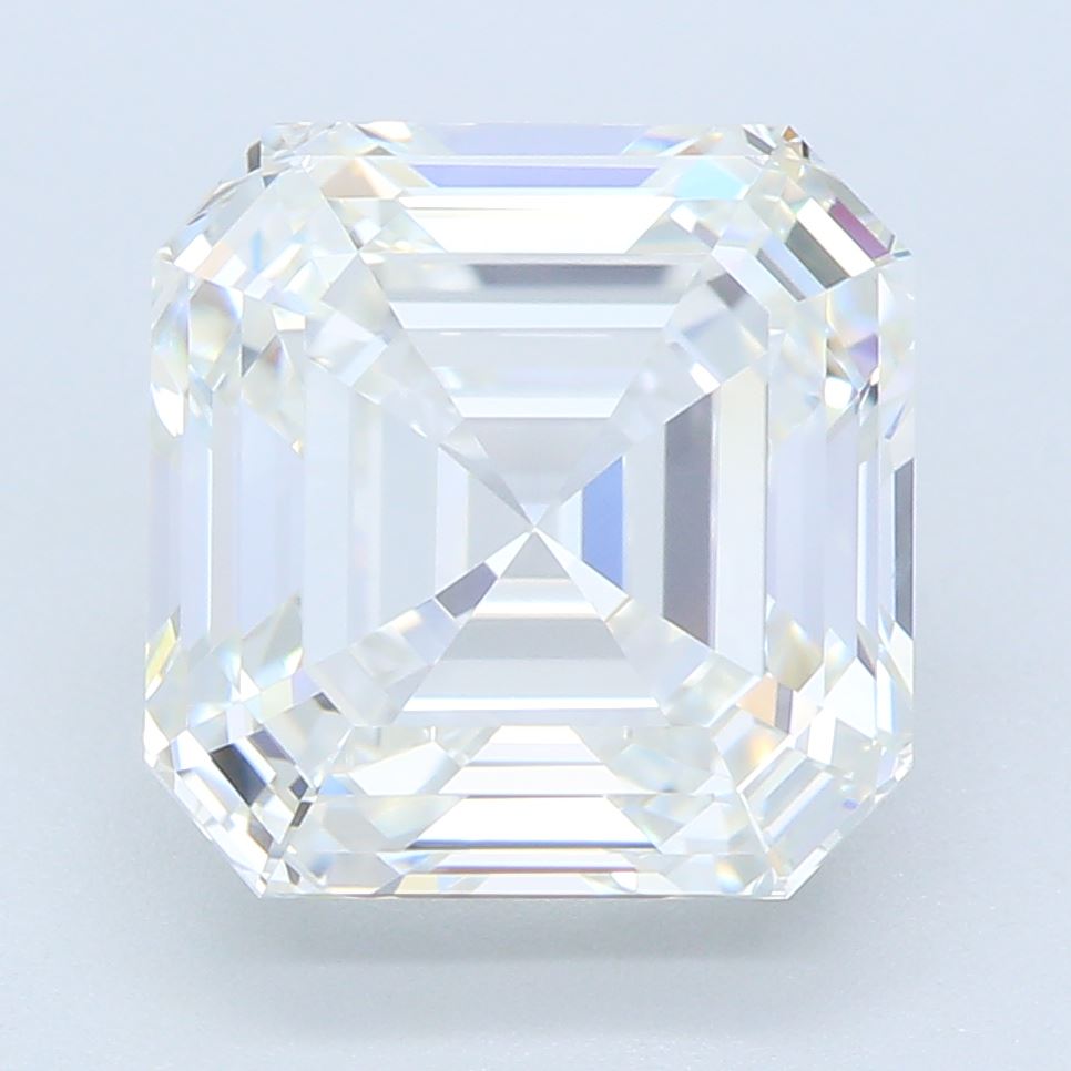 3.06 Carat Asscher Lab Diamond with  Cut Diamond in 14KT  view 1
