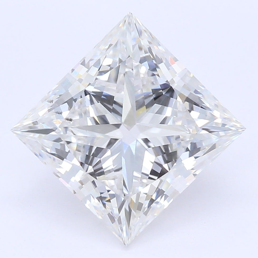 2.34 Carat Princess Lab Diamond with  Cut Diamond in 14KT  view 1

