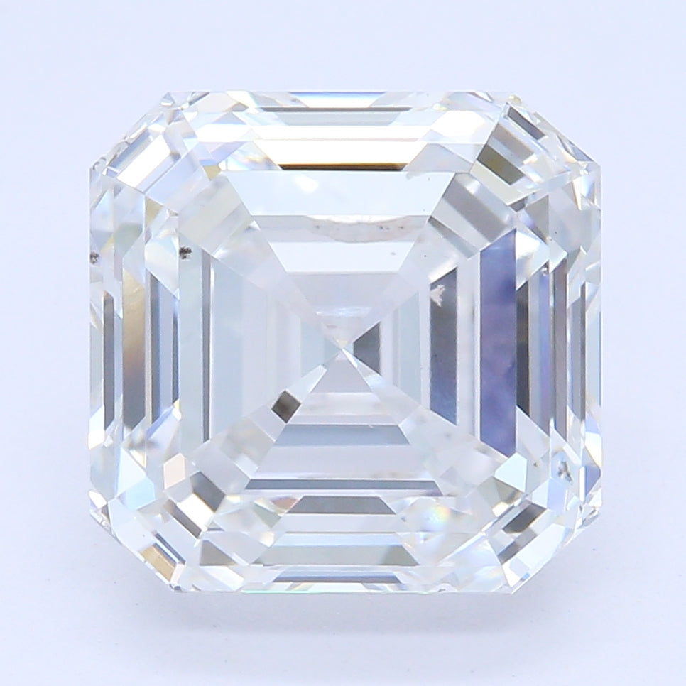 3.01 Carat Asscher Lab Diamond with  Cut Diamond in 14KT  view 1
