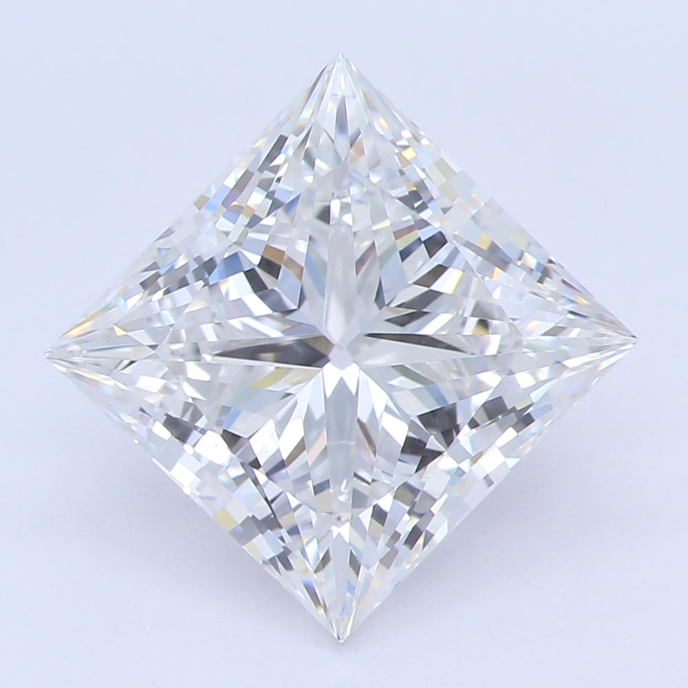 2.93 Carat Princess Lab Diamond with  Cut Diamond in 14KT  view 1

