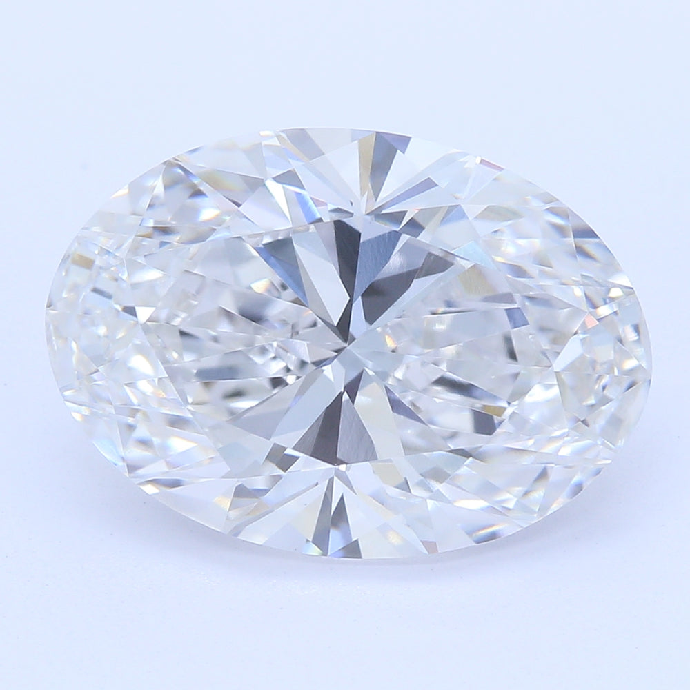 3.07 Carat Oval Lab Diamond with  Cut Diamond in 14KT  view 1
