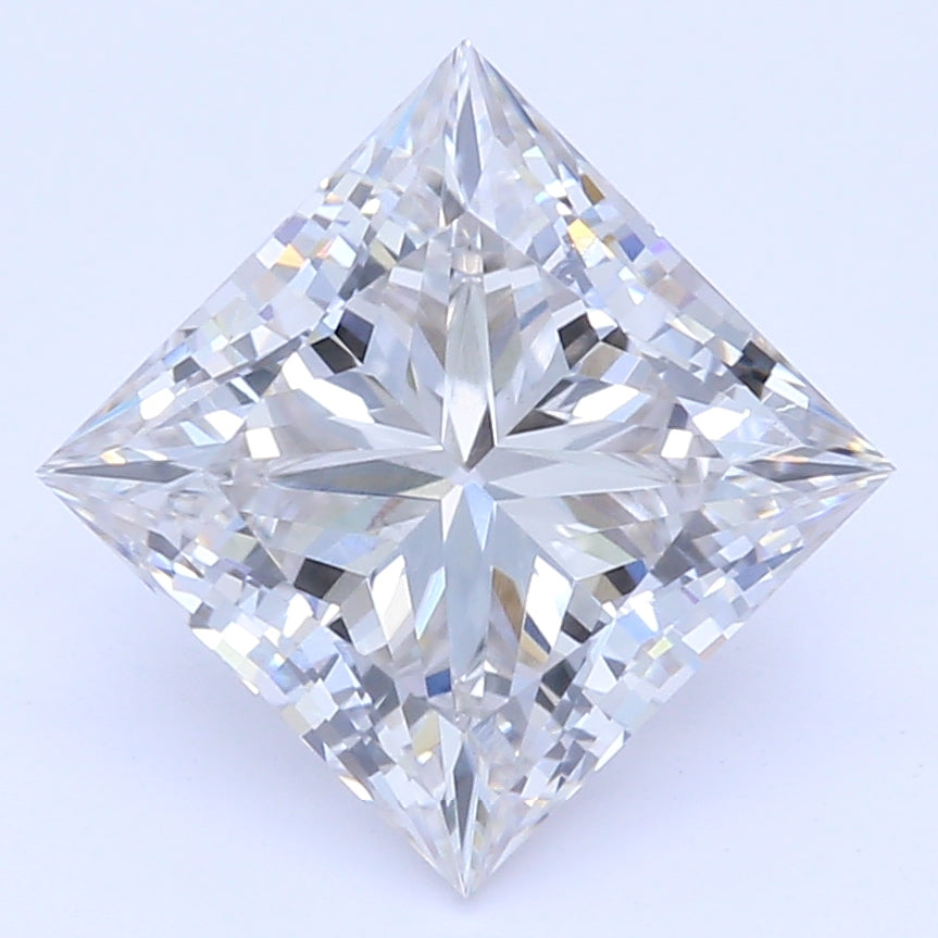 1.34 Carat Princess Lab Diamond with  Cut Diamond in 14KT  view 1
