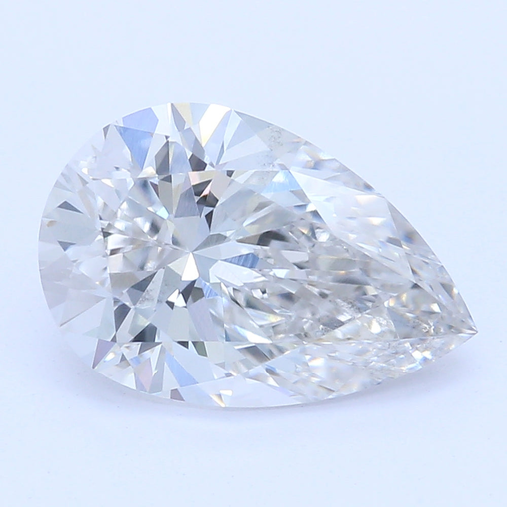 1.33 Carat Pear Lab Diamond with  Cut Diamond in 14KT  view 1
