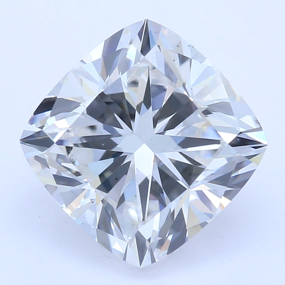 2.06 Carat Cushion Lab Diamond with  Cut Diamond in 14KT  view 1
