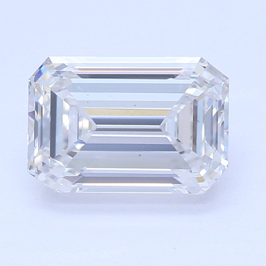 1.0 Carat Emerald Lab Diamond with  Cut Diamond in 14KT  view 1
