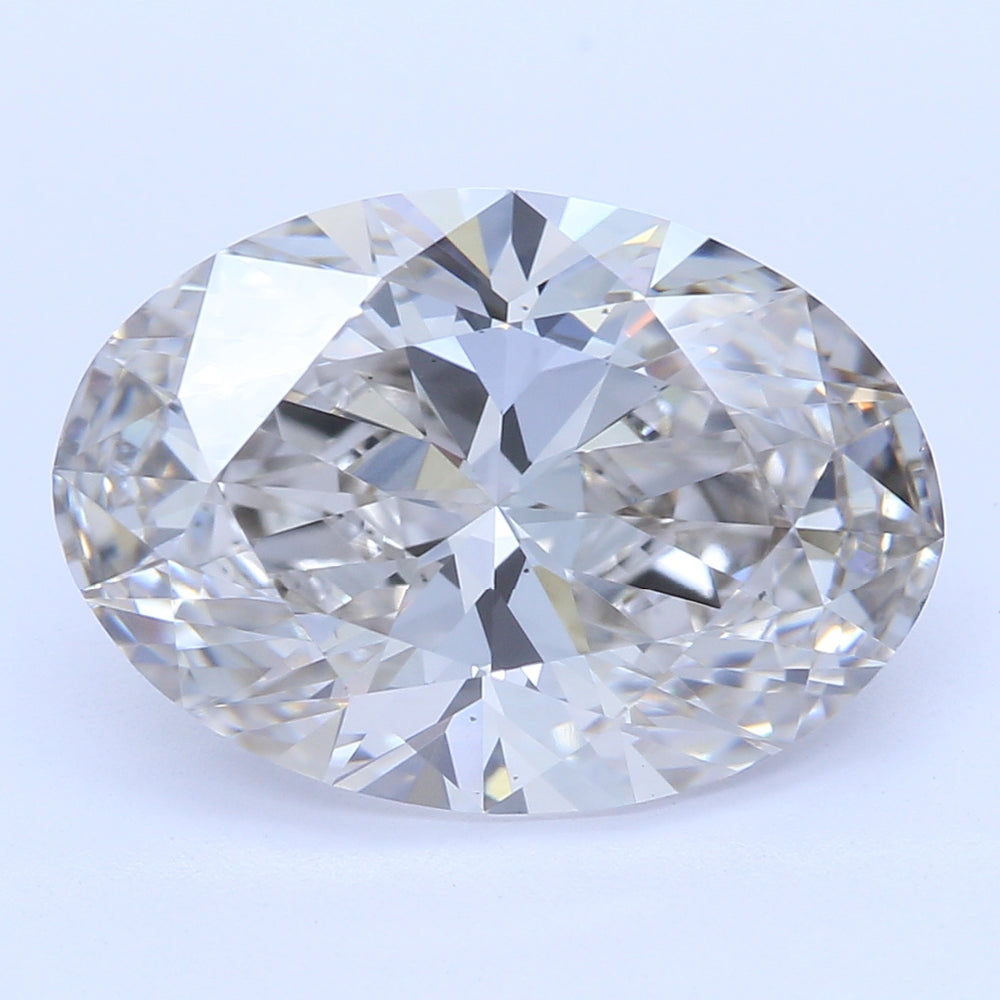 3.02 Carat Oval Lab Diamond with  Cut Diamond in 14KT  view 1
