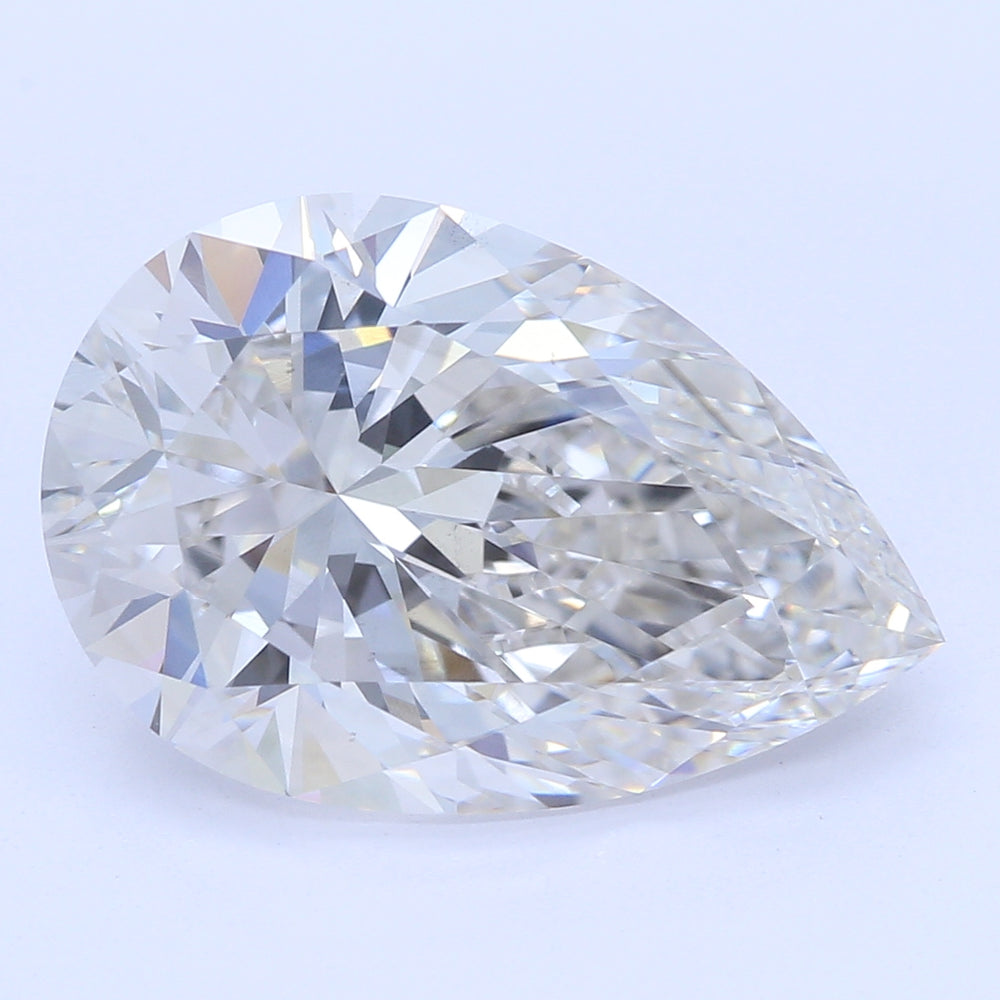 2.78 Carat Pear Lab Diamond with  Cut Diamond in 14KT  view 1

