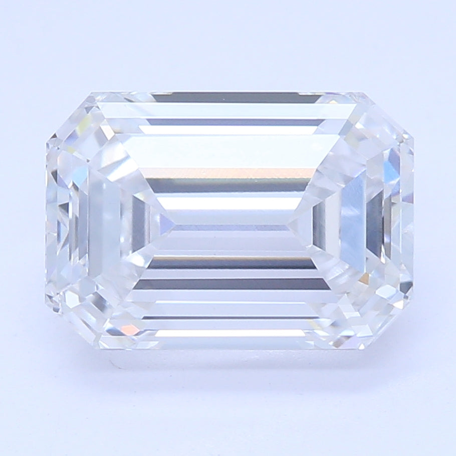 1.57 Carat Emerald Lab Diamond with  Cut Diamond in 14KT  view 1

