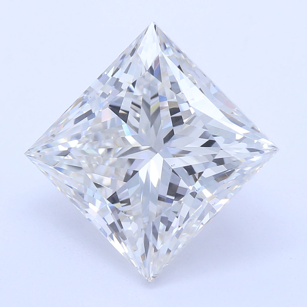 2.89 Carat Princess Lab Diamond with  Cut Diamond in 14KT  view 1
