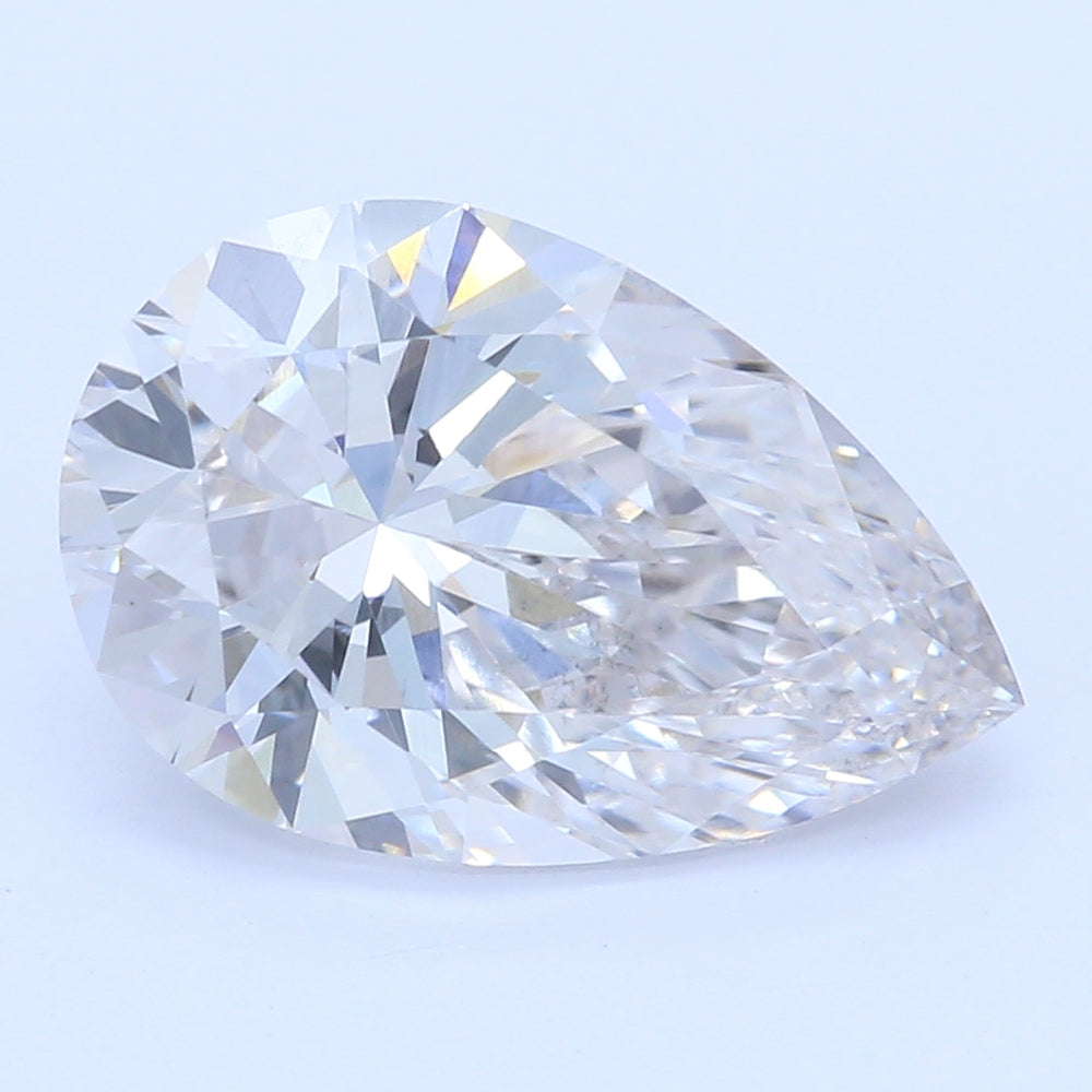 1.74 Carat Pear Lab Diamond with  Cut Diamond in 14KT  view 1
