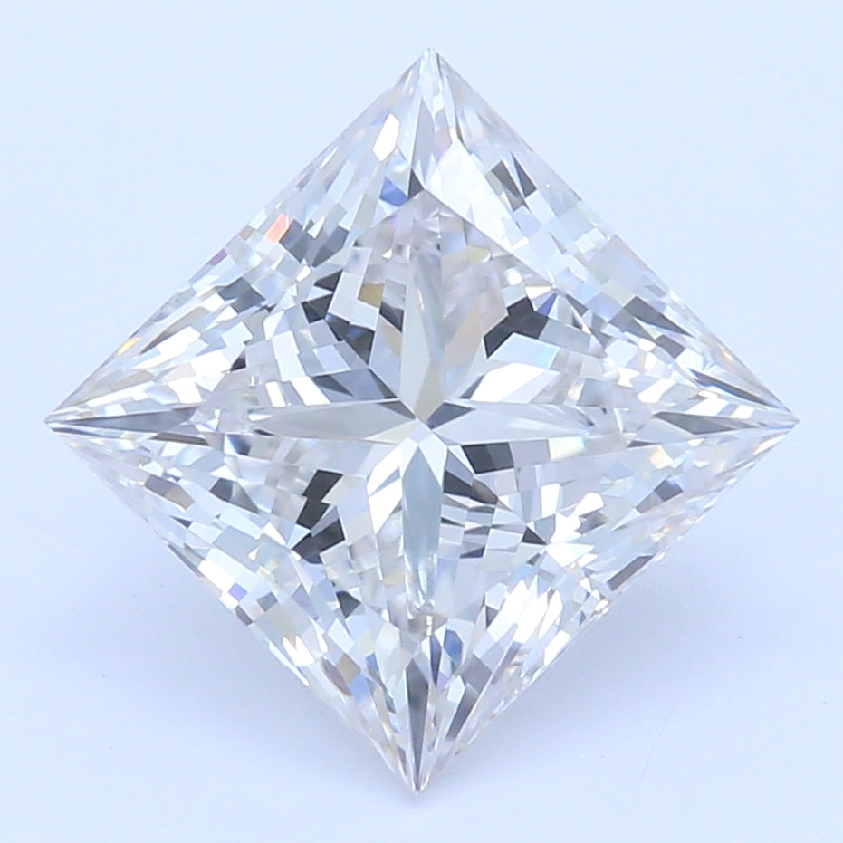 1.51 Carat Princess Lab Diamond with  Cut Diamond in 14KT  view 1
