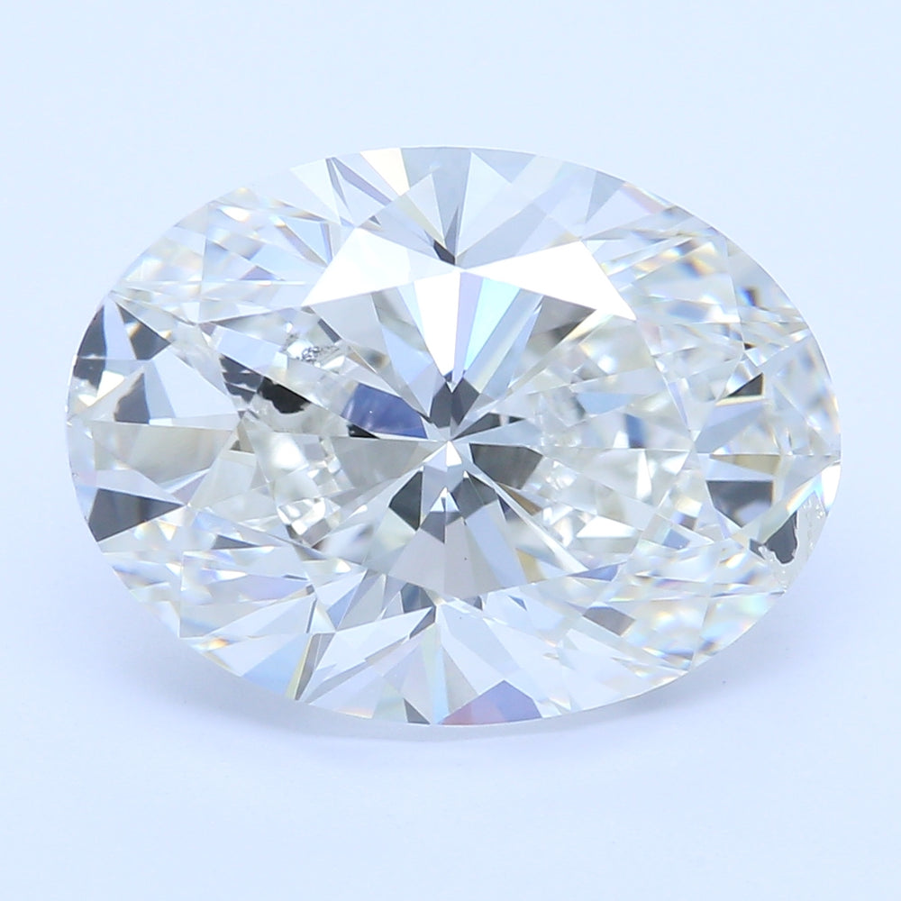 3.07 Carat Oval Lab Diamond with  Cut Diamond in 14KT  view 1
