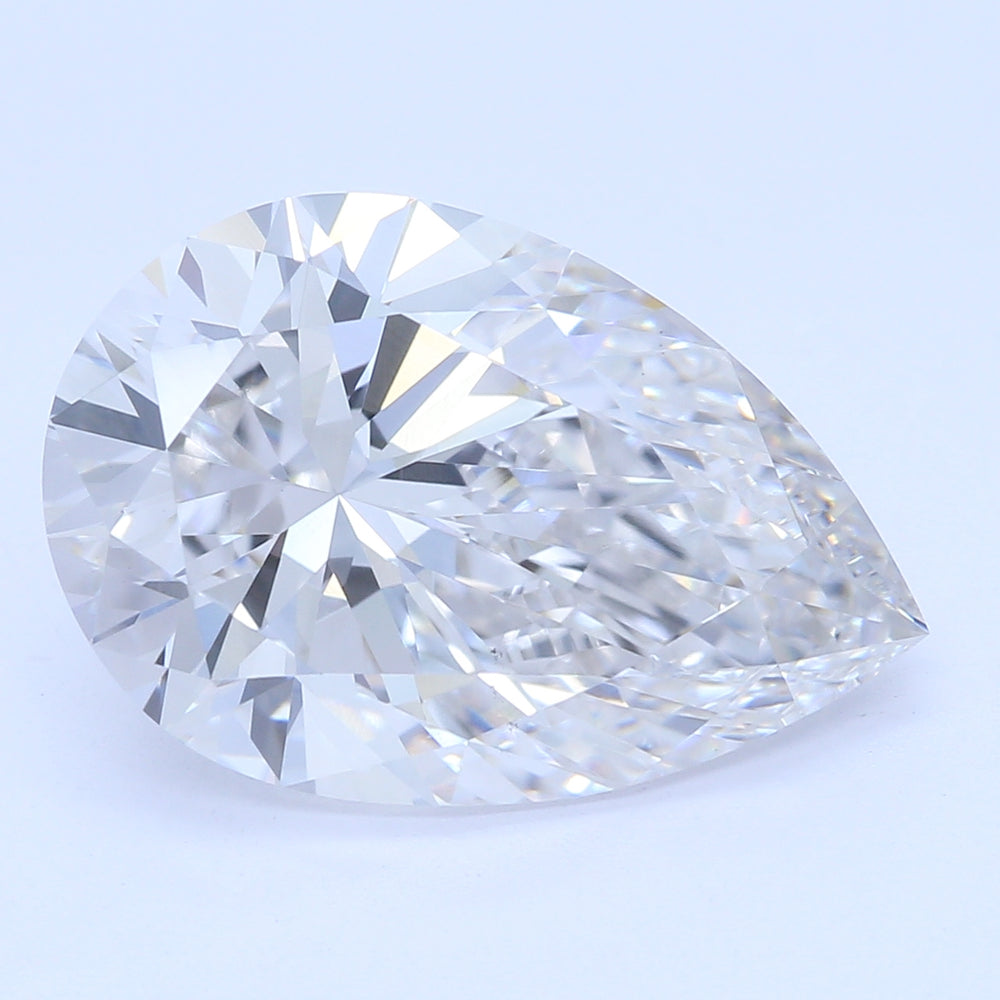 3.0 Carat Pear Lab Diamond with  Cut Diamond in 14KT  view 1
