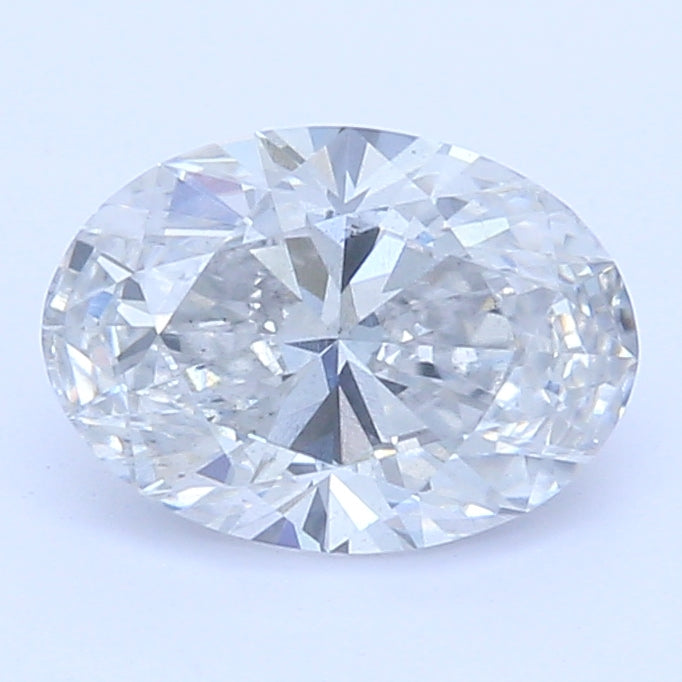 0.5 Carat Oval Lab Diamond with  Cut Diamond in 14KT  view 1
