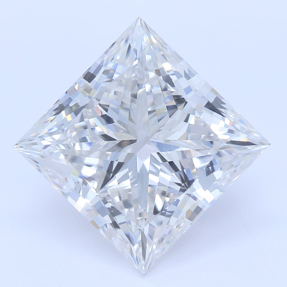 3.84 Carat Princess Lab Diamond with  Cut Diamond in 14KT  view 1
