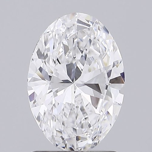 1.51 Carat Oval Lab Diamond with  Cut Diamond in 14KT  view 1
