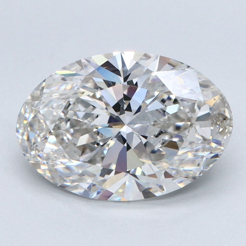2.62 Carat Oval Lab Diamond with  Cut Diamond in 14KT  view 1
