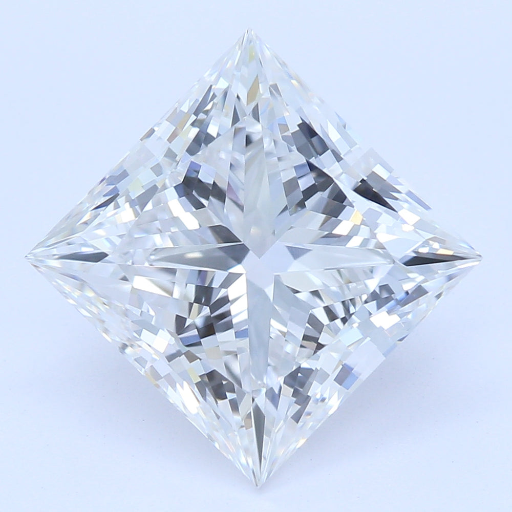 2.64 Carat Princess Lab Diamond with  Cut Diamond in 14KT  view 1
