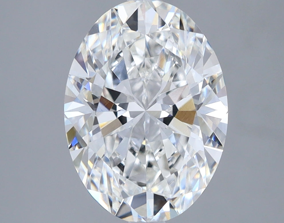 2.58 Carat Oval Lab Diamond with  Cut Diamond in 14KT  view 1
