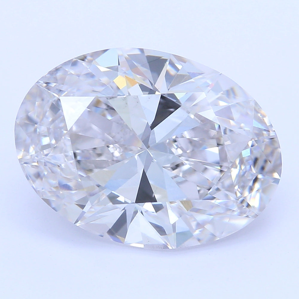 3.0 Carat Oval Lab Diamond with  Cut Diamond in 14KT  view 1

