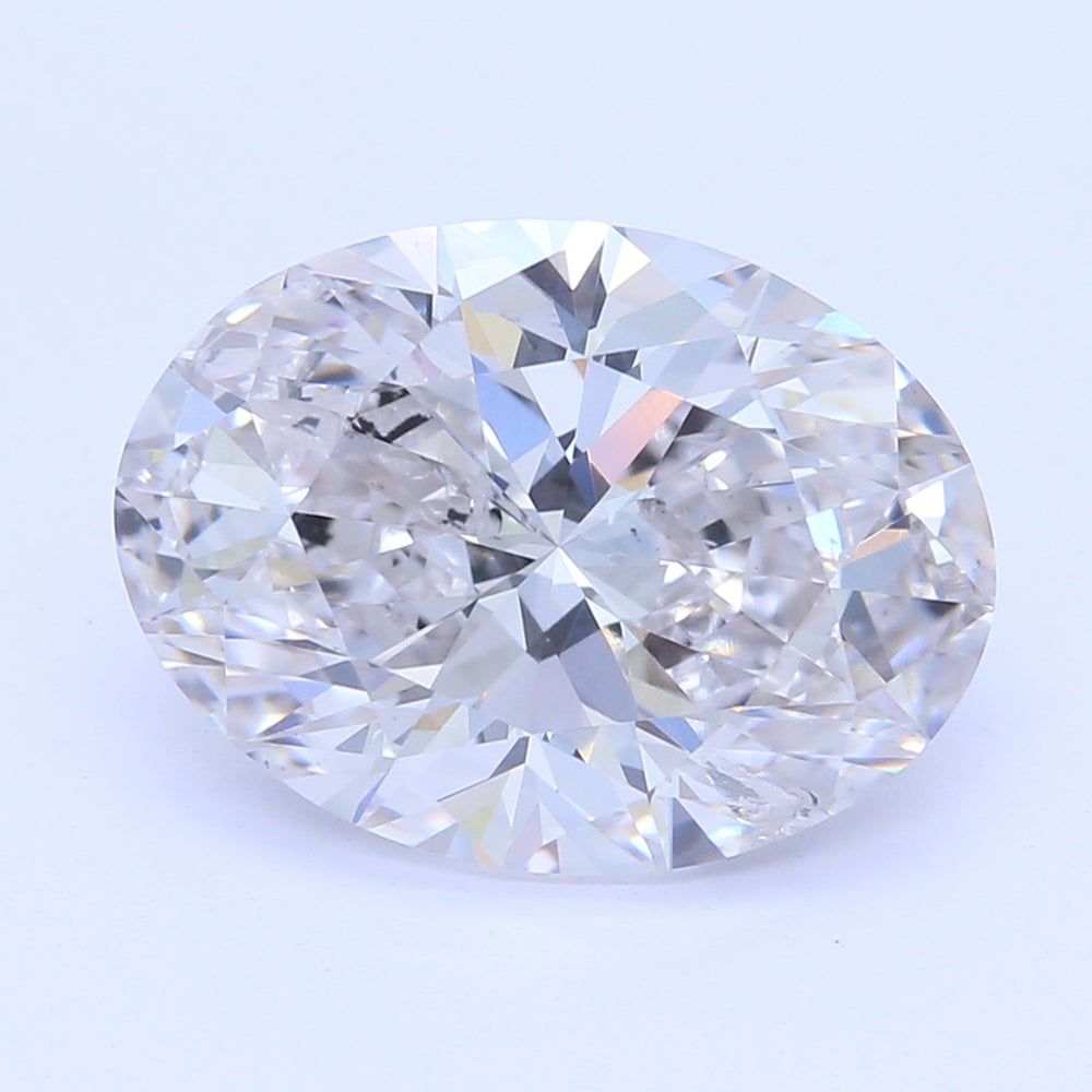 2.01 Carat Oval Lab Diamond with  Cut Diamond in 14KT  view 1
