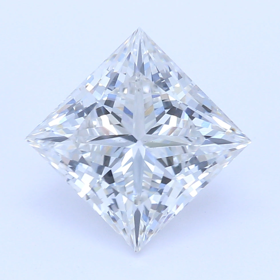 1.32 Carat Princess Lab Diamond with  Cut Diamond in 14KT  view 1
