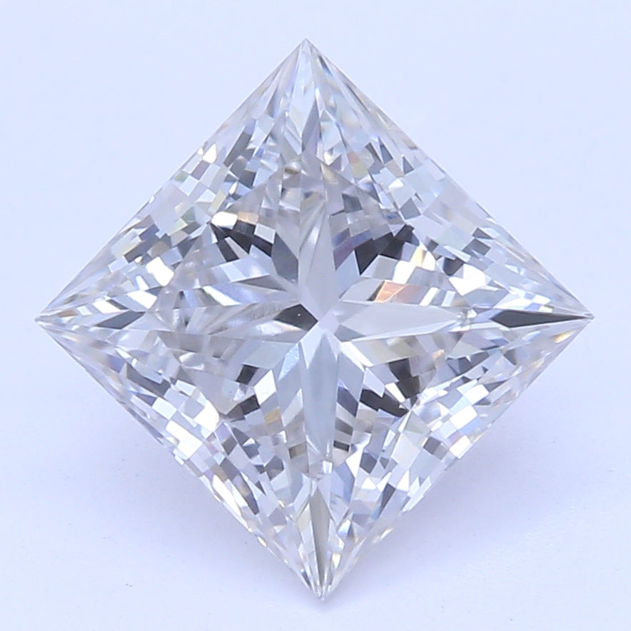 1.24 Carat Princess Lab Diamond with  Cut Diamond in 14KT  view 1
