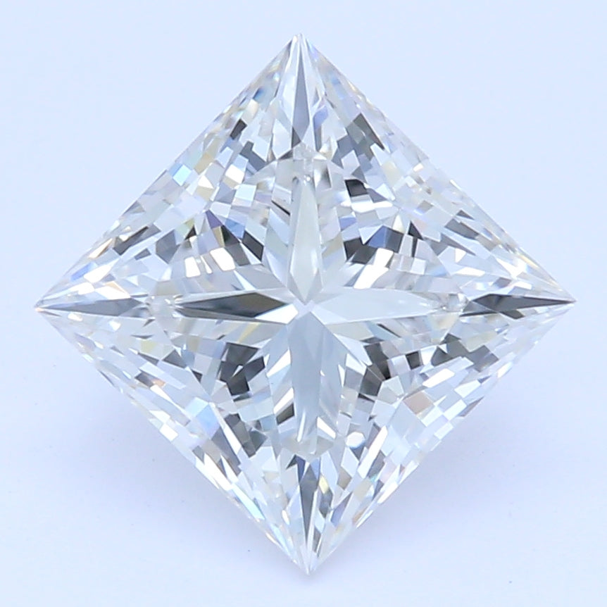 1.24 Carat Princess Lab Diamond with  Cut Diamond in 14KT  view 1
