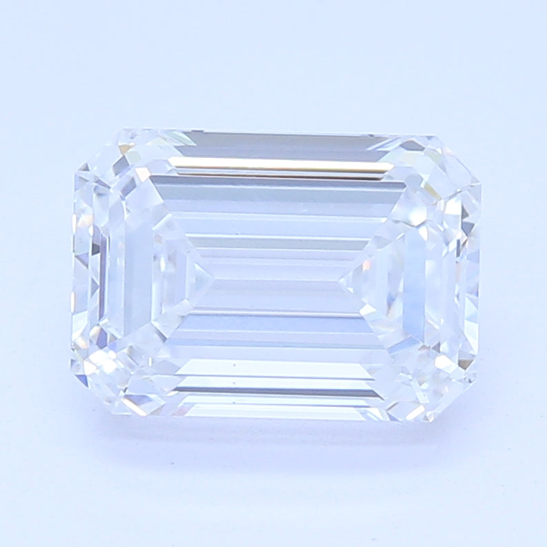 1.1 Carat Emerald Lab Diamond with  Cut Diamond in 14KT  view 1

