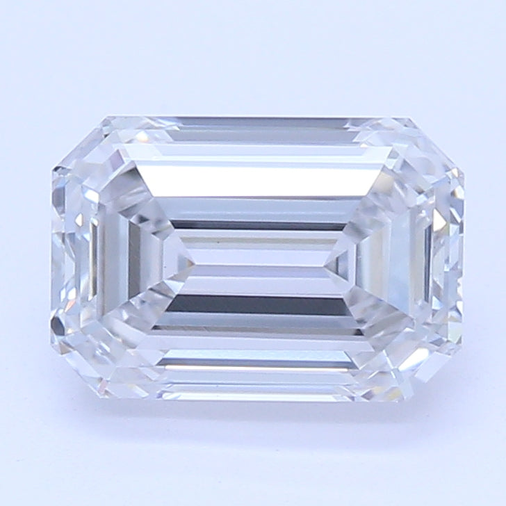 1.05 Carat Emerald Lab Diamond with  Cut Diamond in 14KT  view 1
